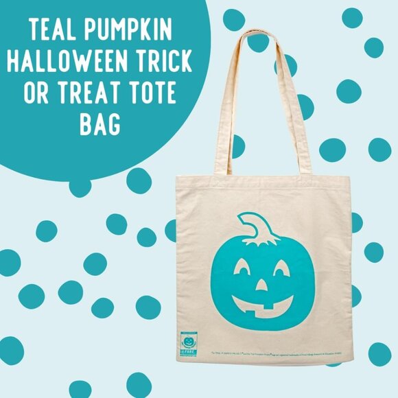 Canvas Trick-or-Treat Bag The Teal Pumpkin Project - Picture 1 of 6